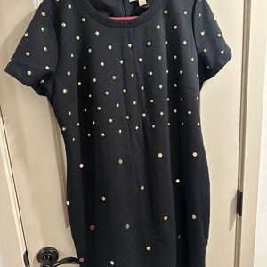 MICHAEL Michael Kors Black Dress with Gold metal dots Accents